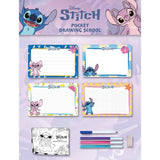 Pocket Studio de Dessin - Stitch - LISCIANIGIOCHI - Kit Dessin - Ardoises effaçables - Feutres inclus - Des 3 ans