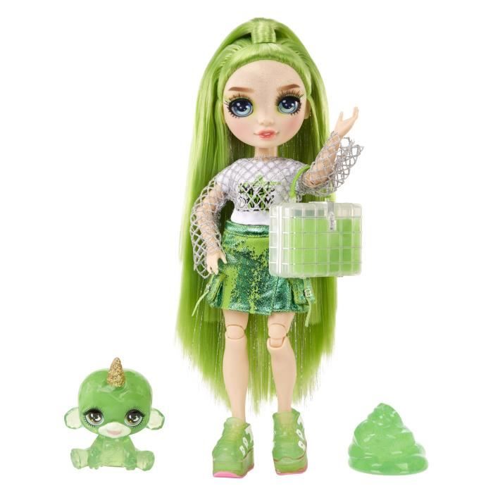 Rainbow High PoupÈe Mannequin avec Kit de Slime et Animal de Compagnie - Jade (Vert) - PoupÈe PailletÈe 28 cm avec Kit de Slime