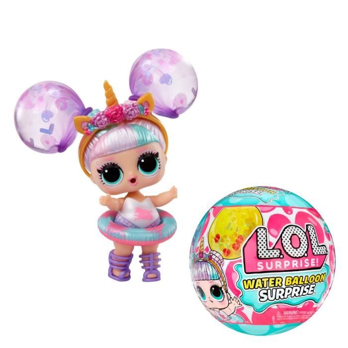 LOL Surprise Water Balloon - Mini doll 7.5cm - Water balloon hairstyle with glitter - 3 pairs of balloons included