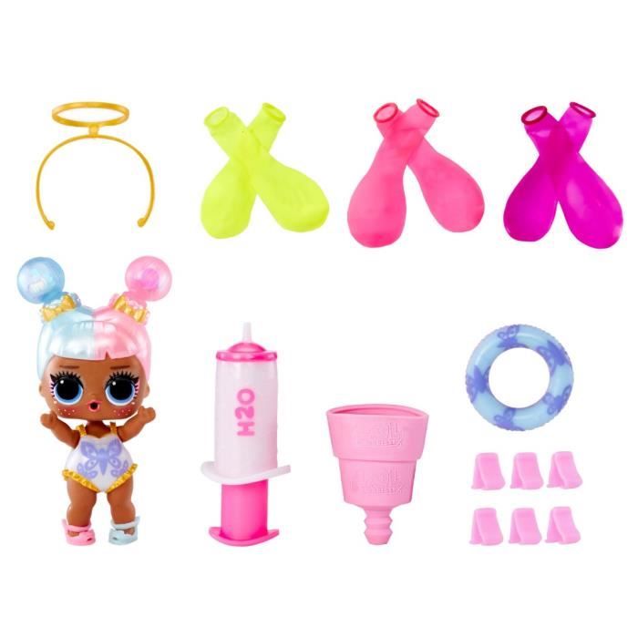 L.O.L. Surprise Water Balloon - Mini poupÈe 7,5cm - Coiffure ballon d'eau avec paillettes - 3 paires de ballons incluses