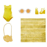 Rainbow High Swim & Style - PoupÈe mannequin ariculÈe 27 cm - Sunny (Jaune) - Maillot de bain + ParÈo - a partir de 4 ans