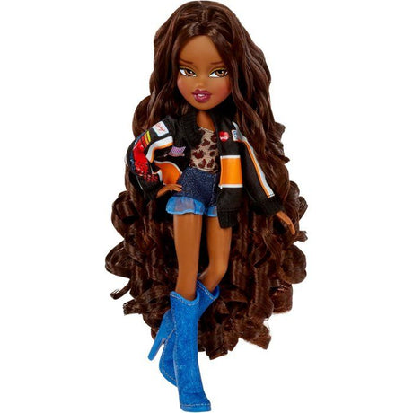 Bratz Goin' Out Poupée - Sasha - 1 Poupée Mannequin a Collectionner - Une Tenue, Un Sac a Main, Une Paire de Lunettes Soleil - 6 ans