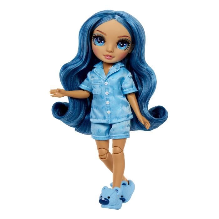 Junior High Pyjama Party - Poupée mannequin articulée 22 cm - Skyler (Bleue) - Nombreux accessoires - a partir de 4 ans