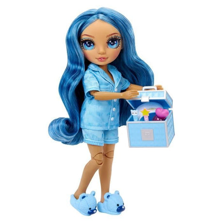 Junior High Pyjama Party - Poupée mannequin articulée 22 cm - Skyler (Bleue) - Nombreux accessoires - a partir de 4 ans
