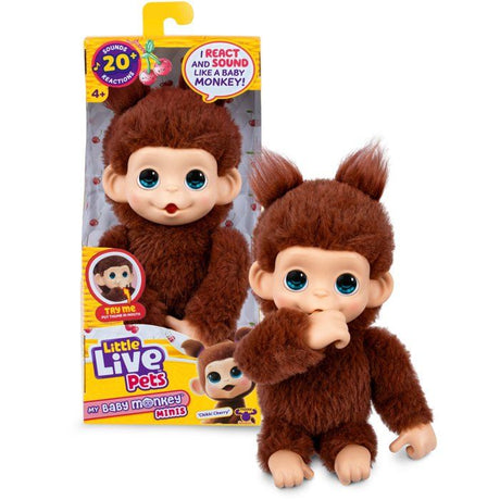 Peluche - LITTLE LIVE PETS - Mon bébé singe mini - Marron - Des 4 ans