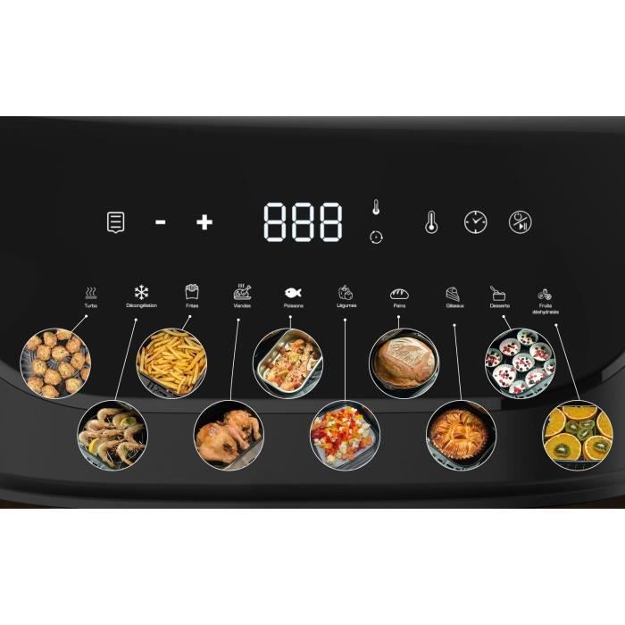 Friteuse sans huile LITTLE BALANCE - Crousty Light XL - Capacité 7L - Jusqu'a 1,3kg de frites - 10 programmes de cuisson - 1600W