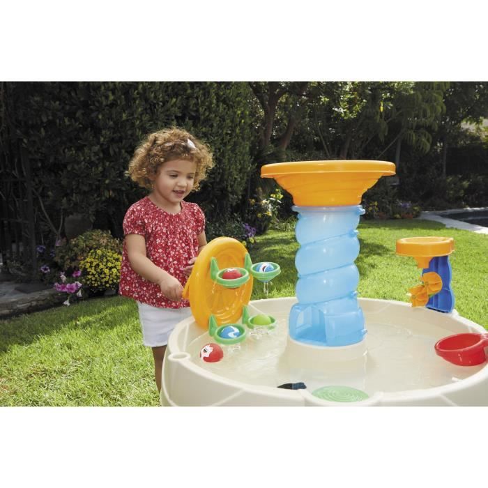 Table de Jeux d'Eau Bleue - LITTLE TIKES - Table d'Eau Spirale - PVC - Roues hydrauliques