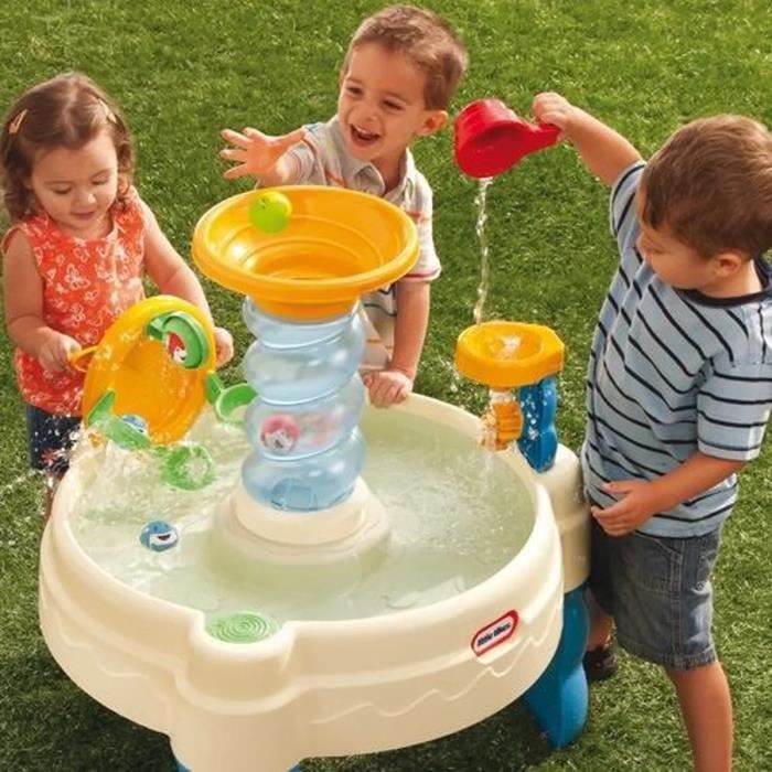 Table de Jeux d'Eau Bleue - LITTLE TIKES - Table d'Eau Spirale - PVC - Roues hydrauliques