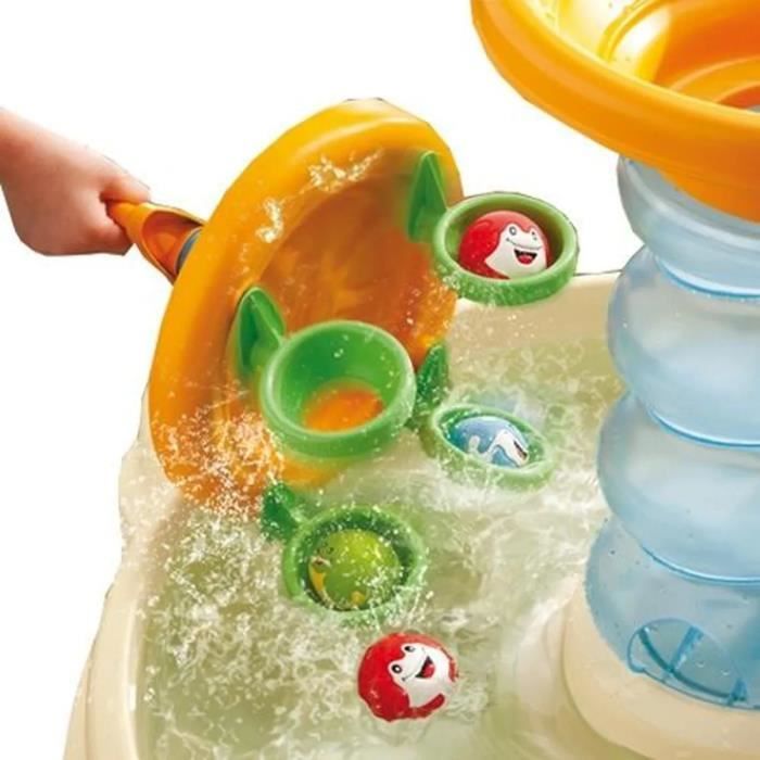 Table de Jeux d'Eau Bleue - LITTLE TIKES - Table d'Eau Spirale - PVC - Roues hydrauliques