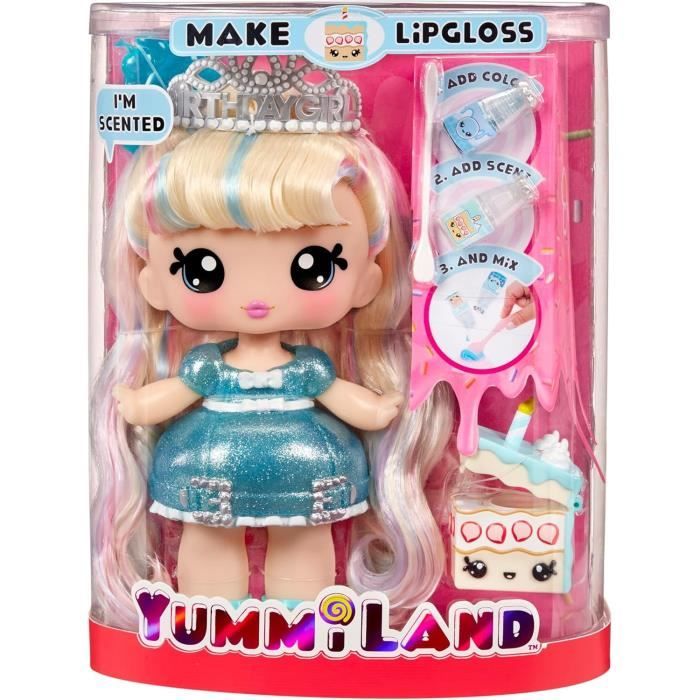 Yummiland - Grande poupée 25 cm a coiffer et câliner - Animal de compagnie + baumes a levre parfumé - Callie - Des 4ans