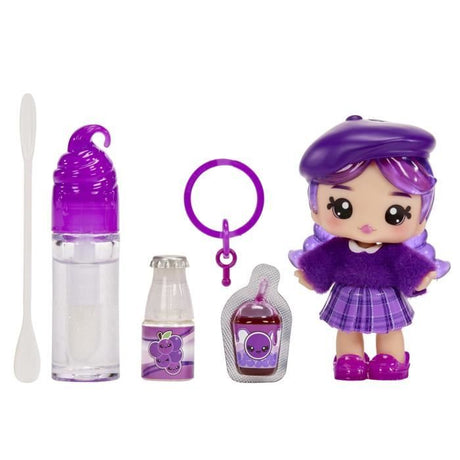 Yummiland - 1 poupée 10 cm et un gloss pailleté a créer - Greta - Goűt Raisin - Des 4ans