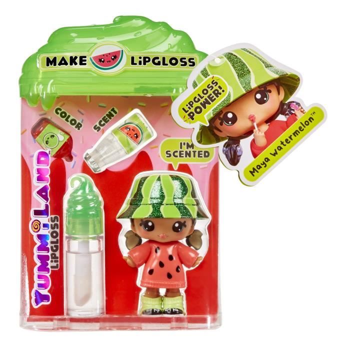 Yummiland - 1 poupÈe 10 cm et un gloss pailletÈ a crÈer - Maya - Go˚t Pasteque - Des 4ans