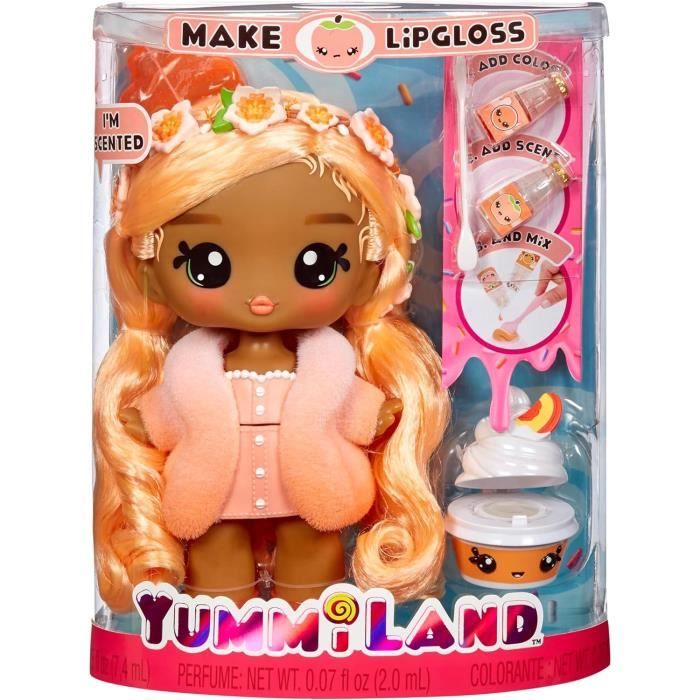 Yummiland - Grande poupÈe 25 cm a coiffer et c‚liner - Animal de compagnie + baumes a levre parfumÈ - Pia - Des 4ans