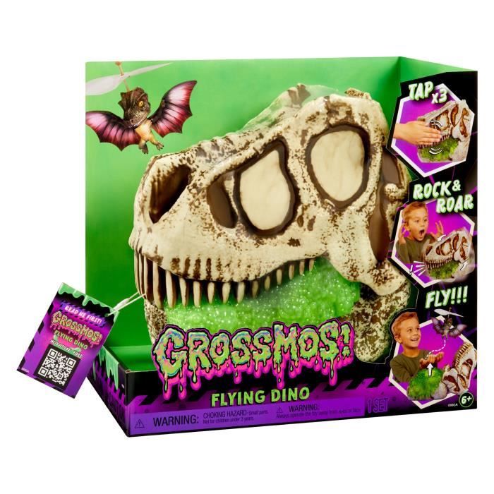 GrossMos Flying - Découvre ton dinosaure volant - Bleu - 3 modeles a collectioner