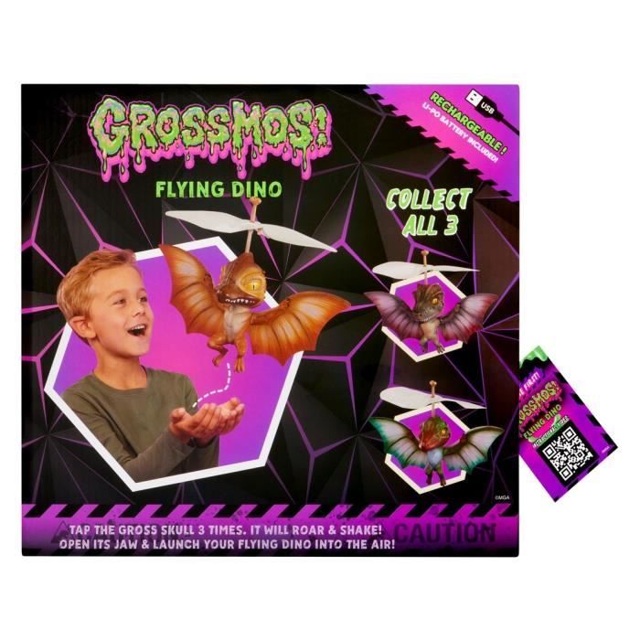 GrossMos Flying - Découvre ton dinosaure volant - Orange - 3 modeles a collectioner