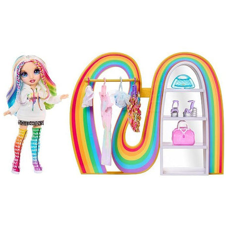 Rainbow High - Amaya's Rainbow Closet Playset -  Poupée exclusive incluse - Tenues - Chaussures - Sacs - Porte-vetements - Des 4 ans