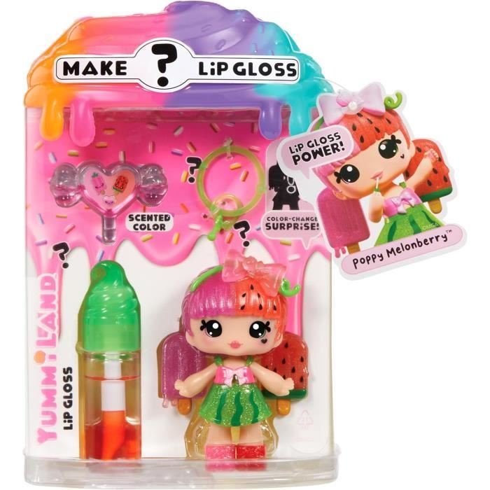 Yummiland Lip Gloss Doll - Color Change Combo -  Poppy Melonberry