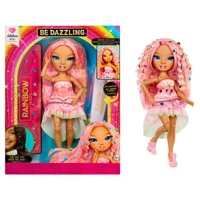 Rainbow High - Poupée Mannequin Be Dazzling - Adeline Rose - 28 cm - Pierres précieuses scintillantes et accessoires inclus