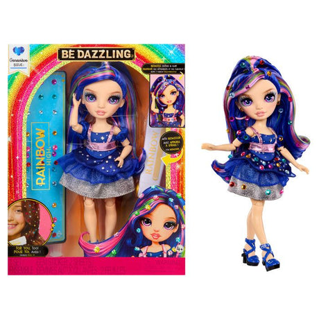 Rainbow High Poupée Mannequin Be Dazzling - Genevieve Bleu - 28 cm - Pierres précieuses scintillantes et accessoires inclus