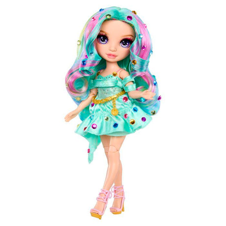 Rainbow High - Poupée Mannequin Be Dazzling - Celine Turquoise - 28 cm - Pierres précieuses scintillantes et accessoires inclus
