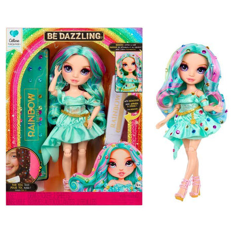 Rainbow High - Poupée Mannequin Be Dazzling - Celine Turquoise - 28 cm - Pierres précieuses scintillantes et accessoires inclus