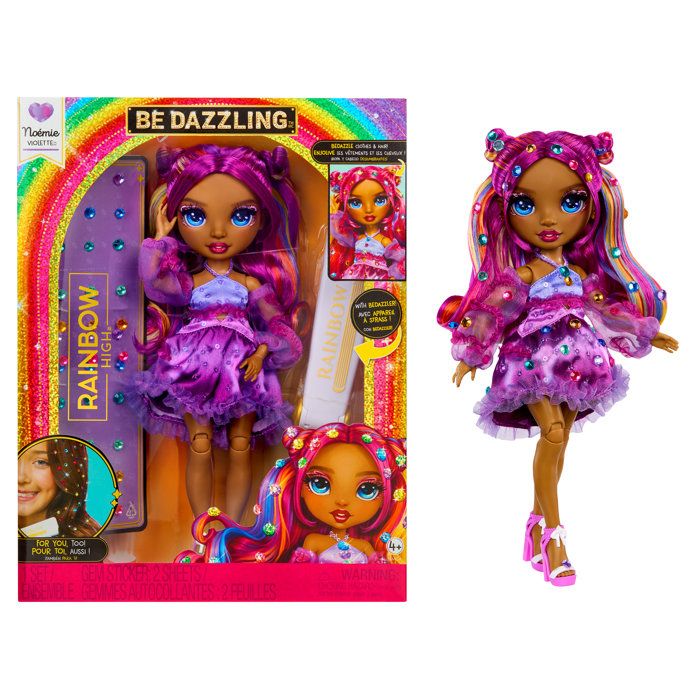 Rainbow High - Poupée Mannequin Be Dazzling - Noemie Violette - 28 cm - Pierres précieuses scintillantes et accessoires inclus