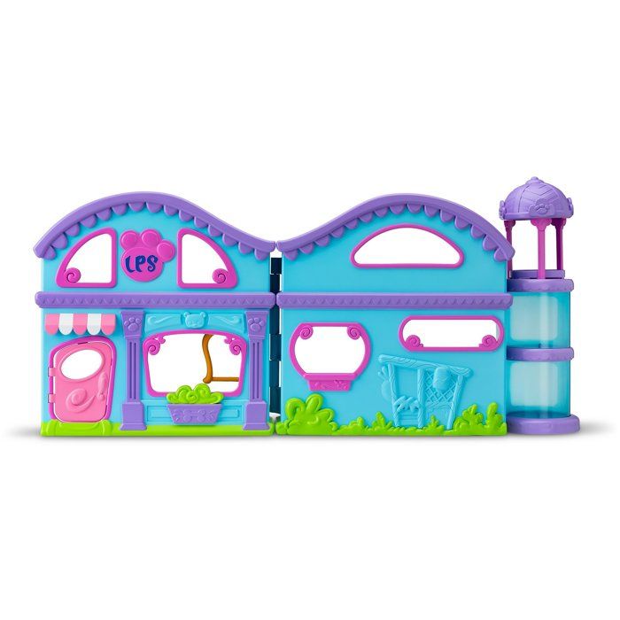 Coffret de jeu avec 4 Pet Shop inclus et + 20 accessoires - BANDAI - Littlest Pet Shop - La grande maison des Pet Shop deluxe