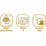 Pese-personne - LITTLE BALANCE - 8159 - EXCLUSIF - 180 kg / 100 g - Inox