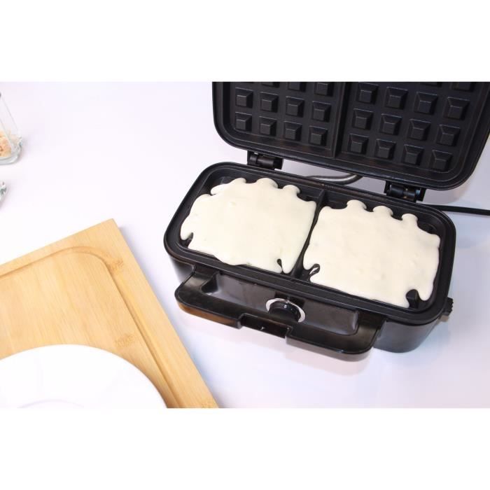 Gaufrier LITTLE BALANCE - Speed'n Mixt - 2 Plaques Interchangeables - Ouverture 180°C - 1200 W