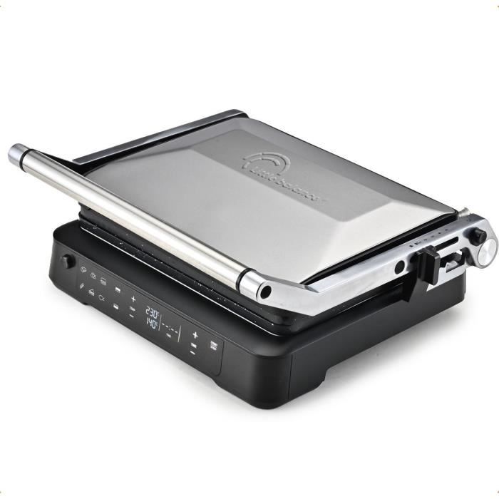 Grill LITTLE BALANCE - Surface Cuisson 29x23cm - Ouverture 180°C - Jusqu'a 230°C - Thermostat électronique réglable - 2000W