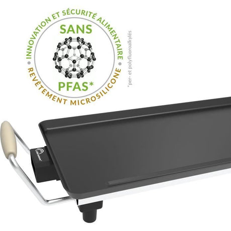 Plancha électrique LITTLE BALANCE - Wood 90 - Surface cuisson 90x23cm - Revetement anti-adhésif sans PFAS - 2000W