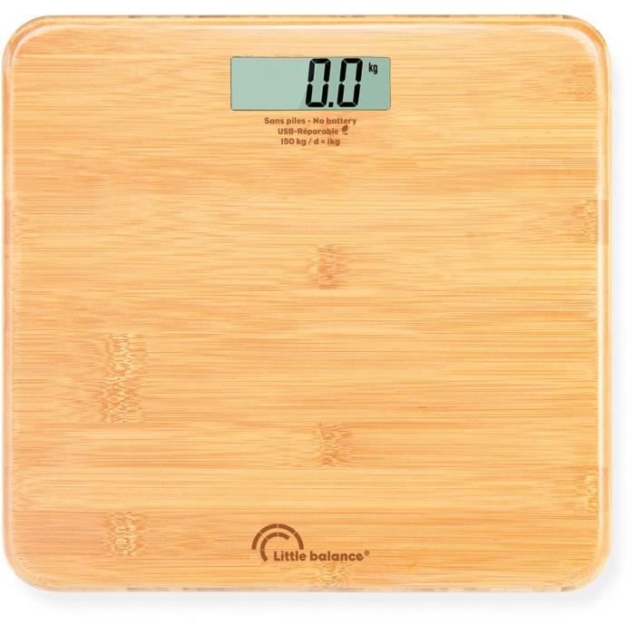 Bathroom scale - LITTLE BALANCE - 8745 - USB-repairable - 150 kg / 100 g - My bamboo