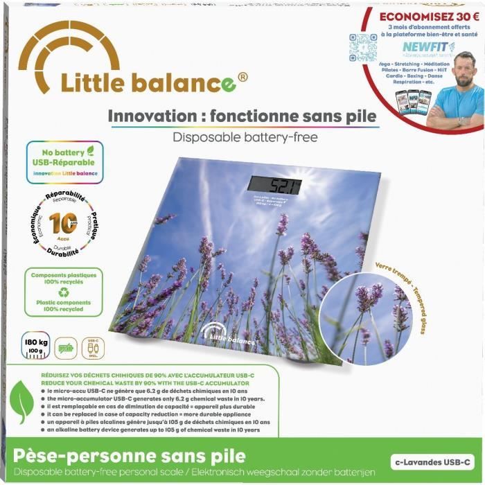 Pese-personne - LITTLE BALANCE - USB-C - Lavandes