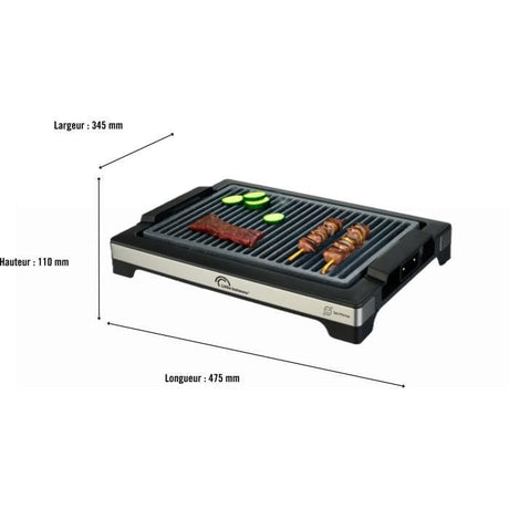 Barbecue électrique LITTLE BALANCE - Easy Nopifas - Surface de cuisson 38 x 25 cm - Revetement microcéramique sans PFAS - 2000W
