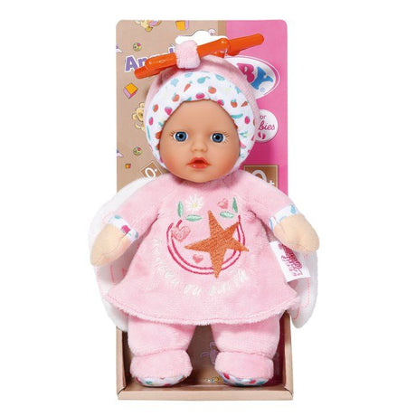 Poupon - BABY BORN - Poupon Ange - 18cm - Hochet intégré - Tout doux - Lavable - Des la naissance - Bleu OU Rose