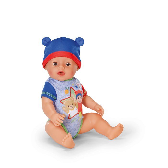 Poupon - BABY BORN - Jonas - 10 fonctions réalistes - 10 accessoires - Bleu et Rouge - 43cm - Des 3 ans