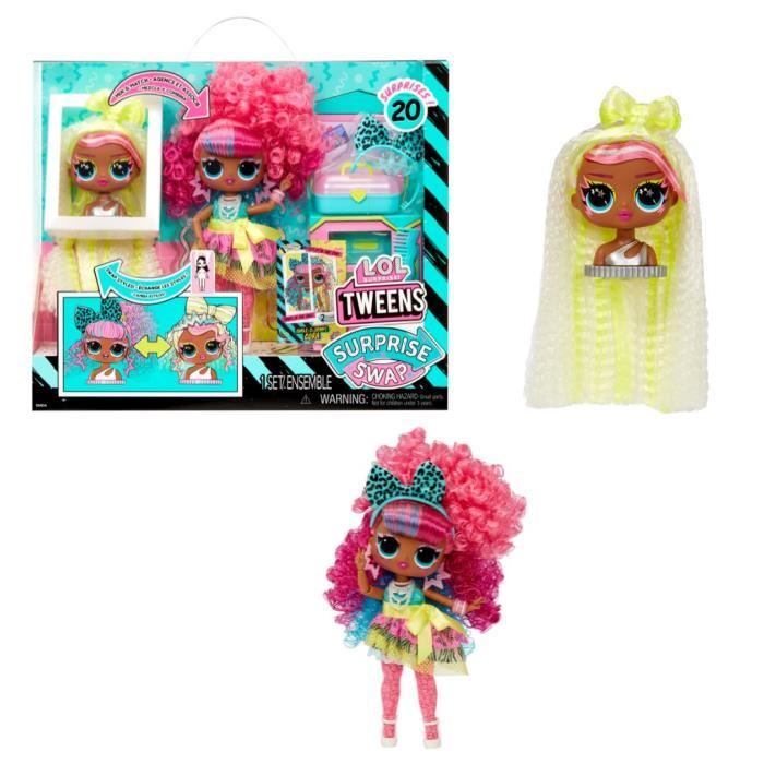 LOL Surprise Tweens Surprise Swap Fashion Doll - Curls-2- Crimps Cora - 1 Tweens doll 17cm, 1 mini styling head and