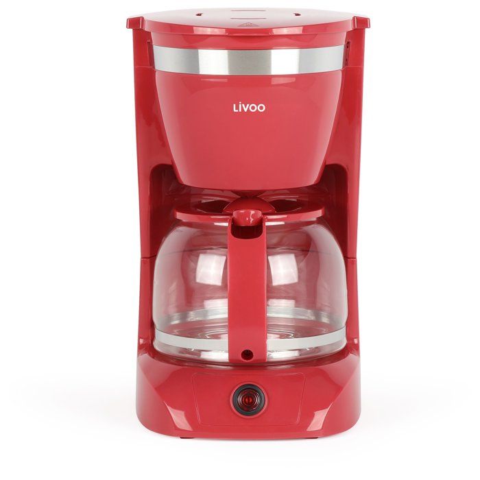 Cafetiere électrique - LIVOO - DOD163RC - 800 W - 1,25 L - 12 tasses - Rouge