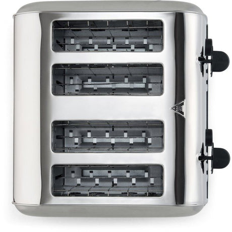 Grille-pain 4 fentes - LIVOO - DOD197 - 1700 W - 2 thermostats indépendants et réglables : 7 niveaux - Acier inoxydable