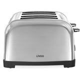 Grille-pain 4 fentes - LIVOO - DOD197 - 1700 W - 2 thermostats indépendants et réglables : 7 niveaux - Acier inoxydable