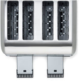 Grille-pain 4 fentes - LIVOO - DOD197 - 1700 W - 2 thermostats indépendants et réglables : 7 niveaux - Acier inoxydable