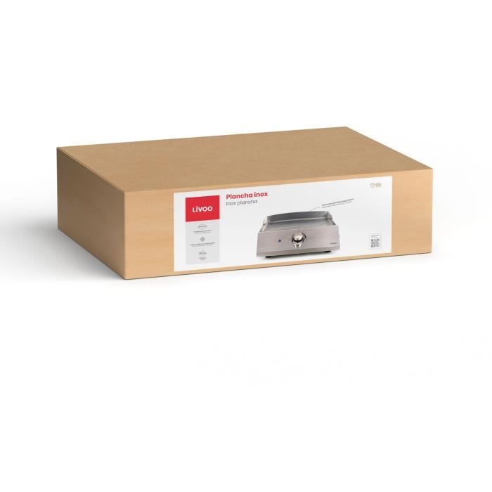 Plancha électrique inox - LIVOO - DOC292 - 2800W - Plaque amovible en acier inoxydable - Thermostat ajustable