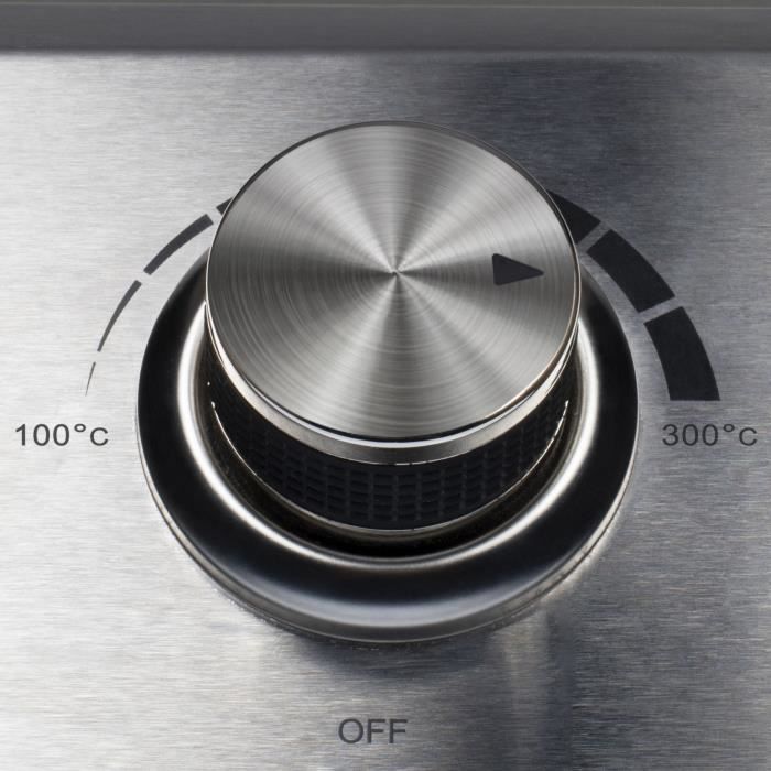 Plancha électrique inox - LIVOO - DOC292 - 2800W - Plaque amovible en acier inoxydable - Thermostat ajustable