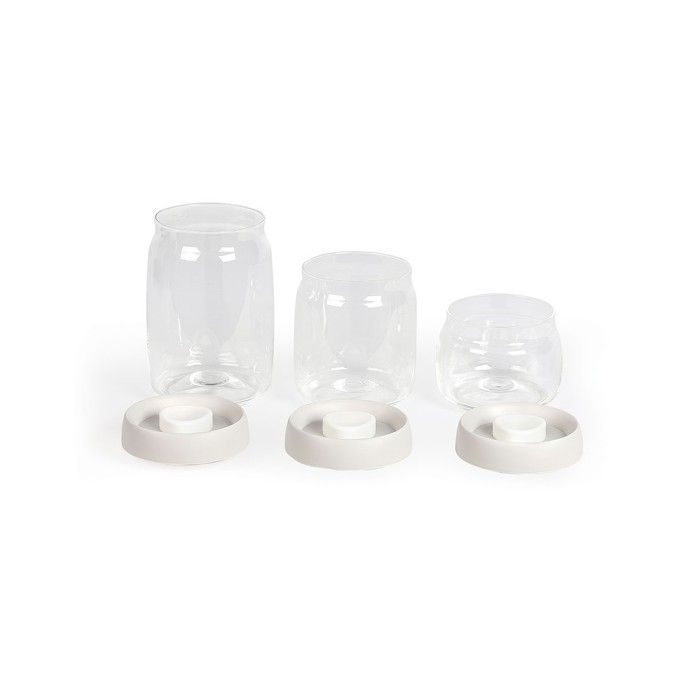 Set de 3 bocaux sous vide - LIVOO - MEN401 - 400 ml, 800 ml, et 1,2 L - Verre borosciliate - Compatible congélation