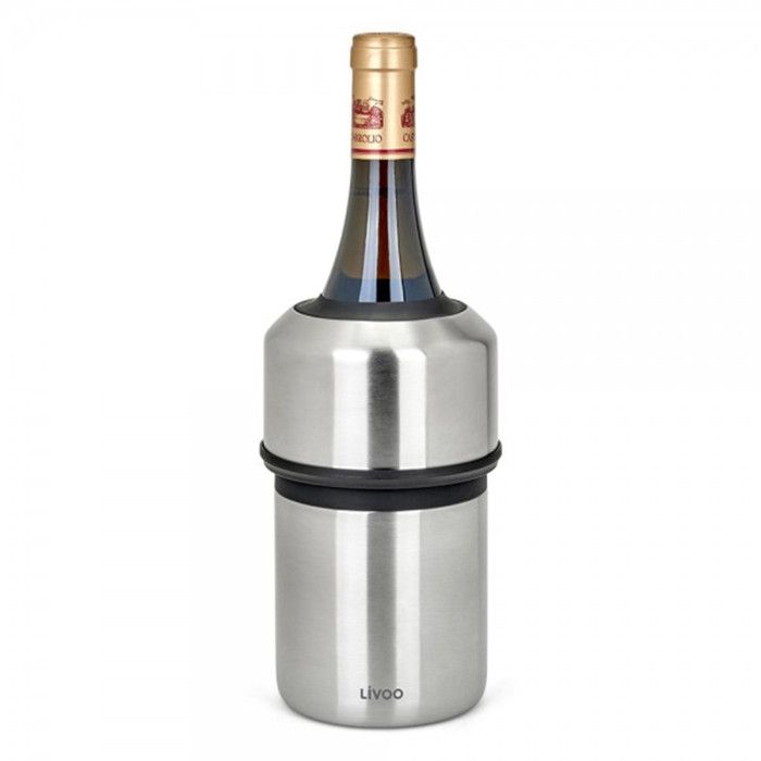 Rafraîchisseur a bouteilles - LIVOO - GS158 - Bouteilles de vin et champagne - Acier inoxydable - Ø 11,5 x 23,5 cm - Double paroi