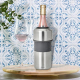 Rafraîchisseur a bouteilles - LIVOO - GS158 - Bouteilles de vin et champagne - Acier inoxydable - Ø 11,5 x 23,5 cm - Double paroi