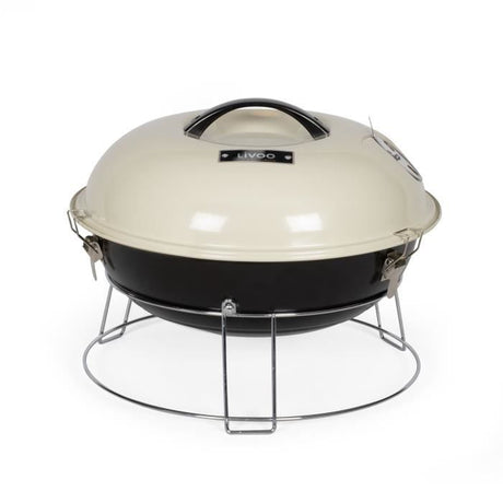Barbecue a charbon portable - LIVOO - DOC301 - Ř34 cm - Grille chromé - Hauteur 18 cm - Poignées - Loquets de sécurité