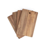 Set de 4 planches a découper - LIVOO - MES152 - Bois acacia FSC - 22 x 14 cm - Support métallique