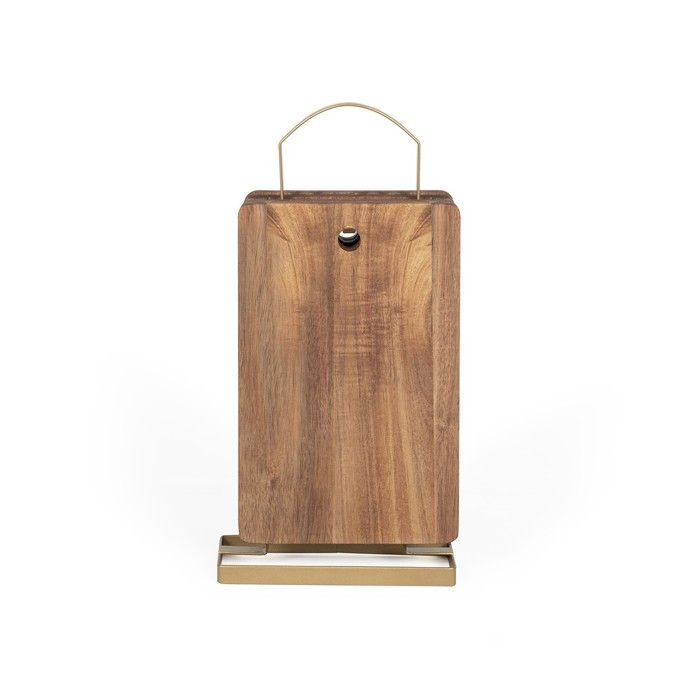Set de 4 planches a découper - LIVOO - MES152 - Bois acacia FSC - 22 x 14 cm - Support métallique