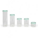 Set de 5 bocaux de conservation - LIVOO - MEN399 - 450 ml - Verre borosciliate - Couvercle en silicone et verre